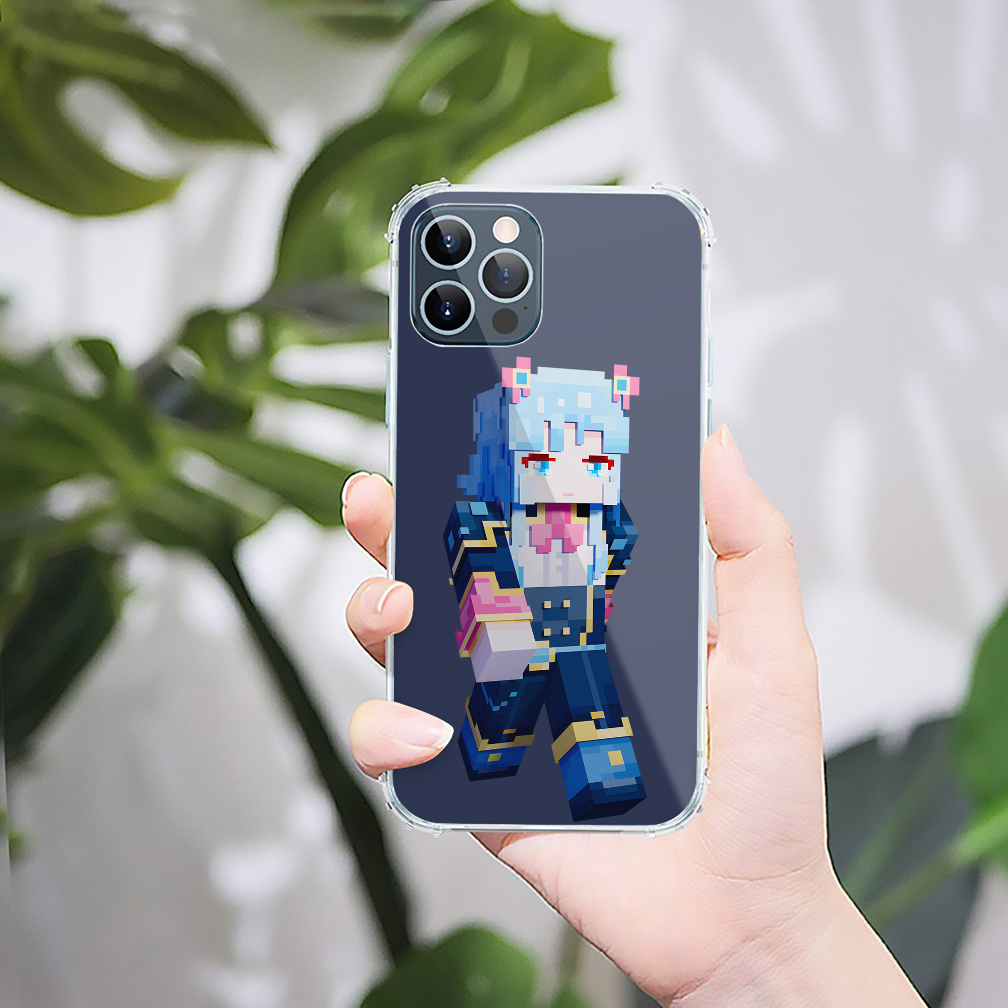 （画像用） マインクラフト ブロックの世界 Minecraft MC Block world 【iPhone 12シリーズ対応】透明スマホケース（クリアソフトケース）